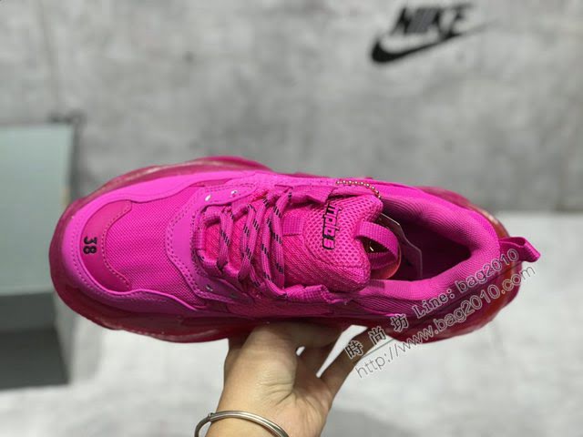 Balenciaga經典款男女鞋 巴黎世家頂級版本Triple S厚底氣墊大底LOGO老爹鞋 Balenciaga情侶款老爹鞋  hdbl1268